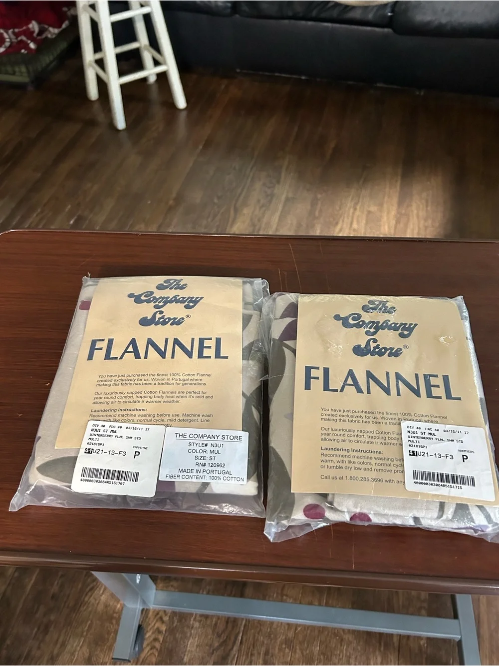 NOS the company store 100% flannel pillow shams set of two. Winterberry